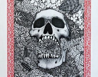 Teschio dormiente - Disegno originale