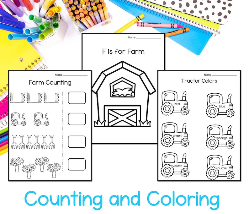 F is for Farm- Preschool Pages | Fill in Worksheets | Kindergarten ...