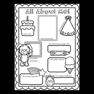 Printable All About Me Worksheet | Digital Download | PDF | Back to School | Instant Download | No Prep | Homeschool | Fun Fill In