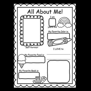 Printable All About Me Worksheet | Digital Download | PDF | Back to School | Instant Download | No Prep