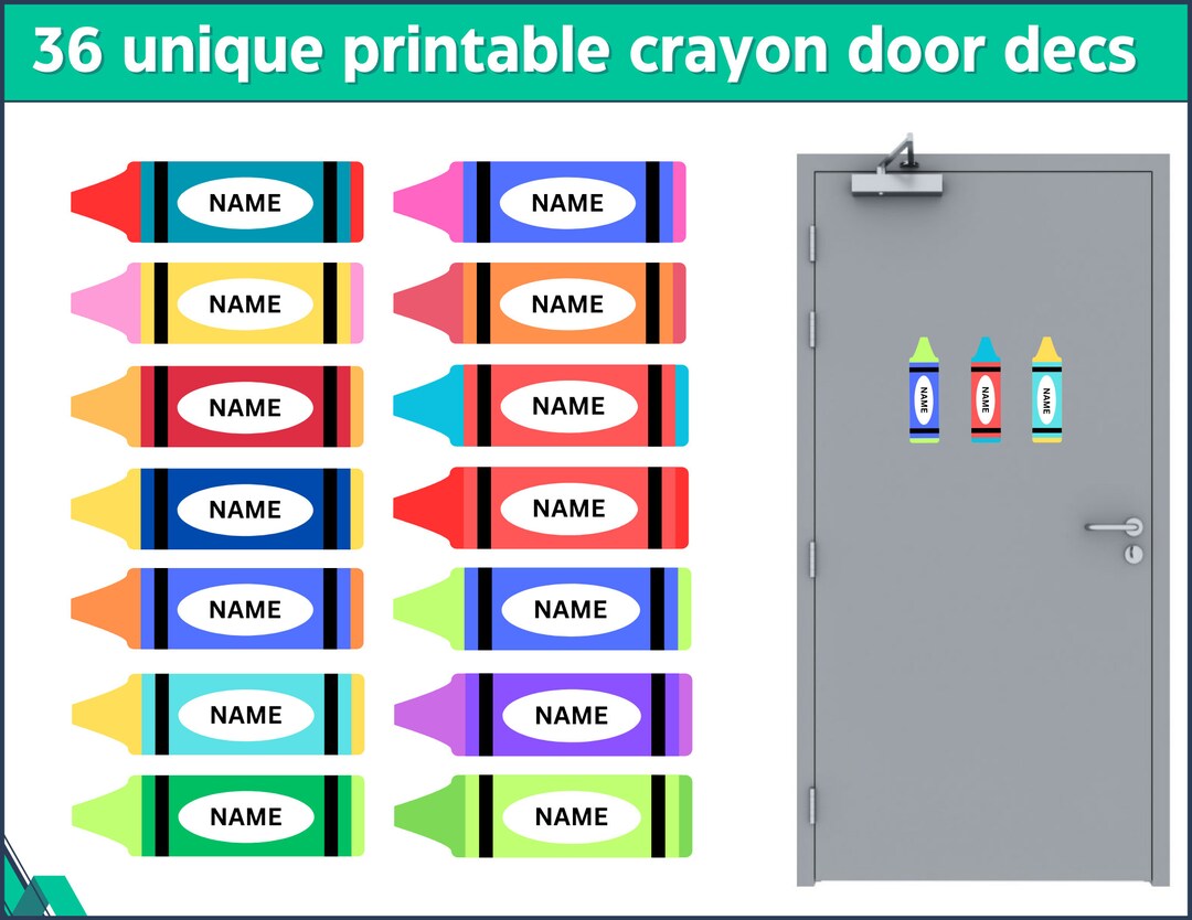 Printable RA Crayon Door Decs Etsy