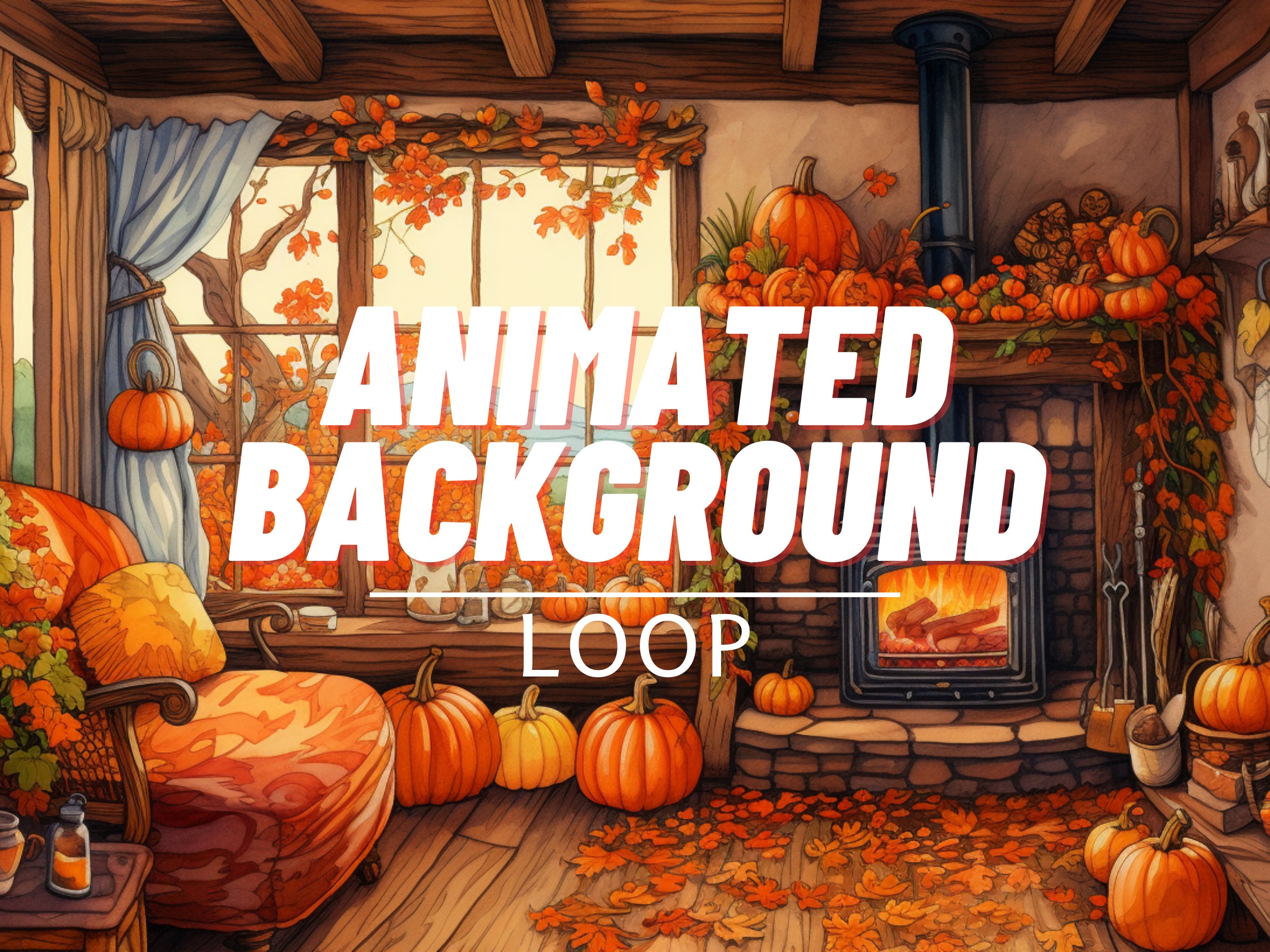 ANIMATED BACKGROUND Cozy Autumn Cottageseamless Loop for - Etsy