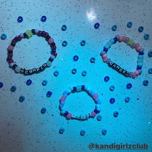 ZODIAC SIGNS - Water signs -  Rave Kandi/Friendship Bracelet