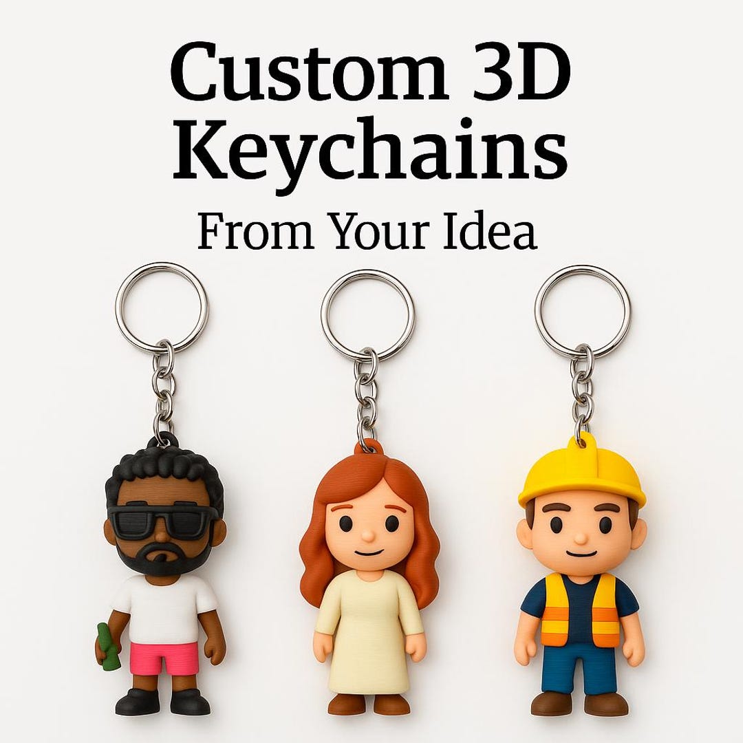Custom 3D Keychains in Bulk – Personalized Figures (20+ Pieces, up to 4 ...