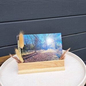 Picture ledge oak photo holder made of wood card holder holder for flat canvas