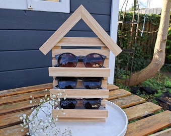 Personalisierbar Brillenhalter Brillenparkplatz Organizer Brille Taschenleerer Aufbewahrung Geschenk Mann Opa Papa Eichenholz Muttertag