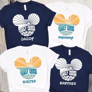2025 Disney Cruise Familie Shirt, benutzerdefinierte Disney Cruise Familienurlaub Shirt, personalisierte Disney Cruise Shirt, Disney 2025 Kreuzfahrt T-Shirts