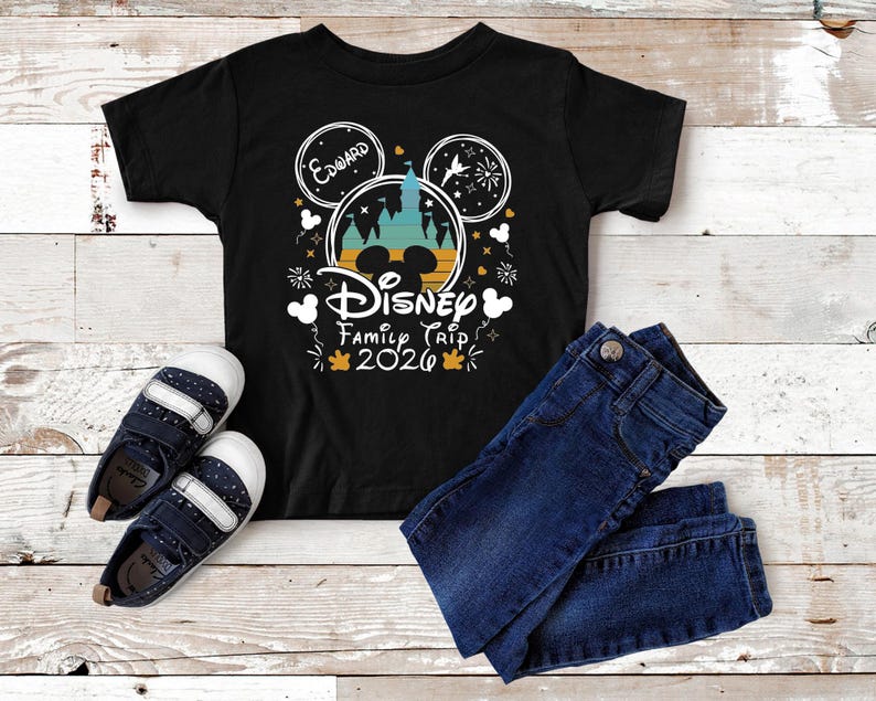 Disney Family Matching Shirt, Custom Disney Shirt, Personalized Disney Trip Shirt, Disney Vacation Family Shirts, Disney Trip 2026 Shirts image 2