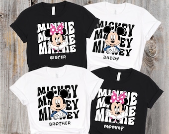 Disney familie-uitje shirt, aangepaste naam Mickey Minnie shirts, Disney Group shirts, gepersonaliseerd Disney vakantie T-shirt, bijpassende Disney Crew shirt