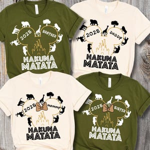 Hakuna Matata Disney Shirt 2025, Custom Disney Animal Kingdom Shirts 2025, Animal Kingdom Family Shirt, Personalized Disney Safari Tees