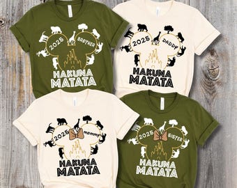 Hakuna Matata Disney Shirt 2025, Custom Disney Animal Kingdom Shirts 2025, Animal Kingdom Family Shirt, Personalized Disney Safari Tees