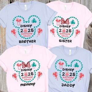 Custom Disney Birthday Girl Shirt, Disney Birthday Family Vacation Shirt, Personalized Disney Birthday Boy Shirts, Custom Birthday Squad Tee