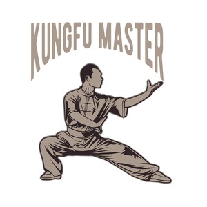 Kungfu-Meister, Kungfu-Kämpfer, ultimative Legende, geboren, um zu kämpfen, Schichtschnittdatei SVG + PNG + JPEG + Eps + Ai + Pdf Clip Art & Bilddatei