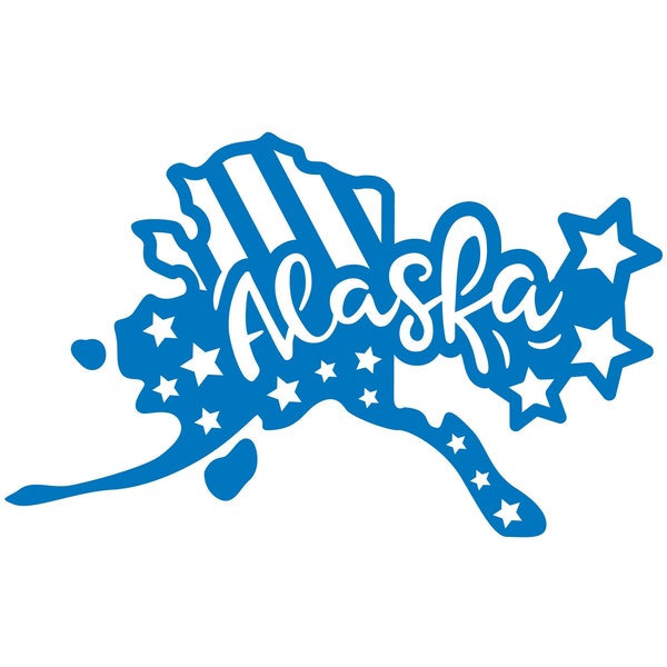 Alaska State of United States, Alaska Map, Cricut Design Cut File SVG + PNG + JPEG + Ai + Eps + Dxf Digital Download Image File