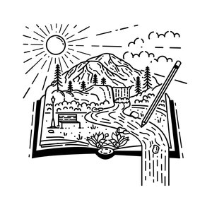 An Open Book of Beautiful Views, Layered Cut File SVG + PNG + JPEG + Eps + Pdf + Gif + Ai Clip Art & Image File