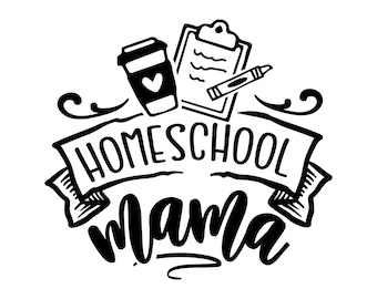Homeschool Mama Layered Design: SVG, PNG, Jpeg, Ai, PDF (Digital Download)