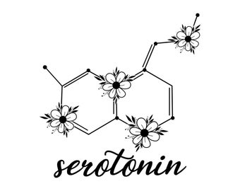 Serotonin, Cricut Design Cut Files SVG + PNG + JPG + GiF Digital Download Image Files
