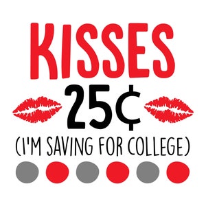 Küsse 25 Cent, I'm Saving For College, Cricut Design Cut Datei SVG + PNG + JPEG + Ai + Eps + Pdf + Dxf Clip Art & Image Files