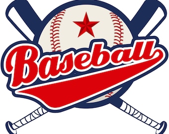 Baseball Logo: Bats, Ball, Layered Cut File (Digital Download)