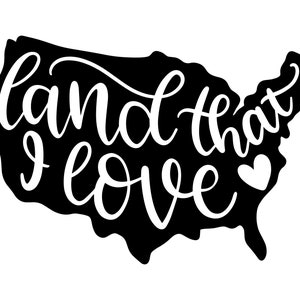 Land, das ich liebe, Schicht-Schnitt-Datei SVG + PNG + JPEG + Eps + Ai + Dxf Clip Art & Bilddatei