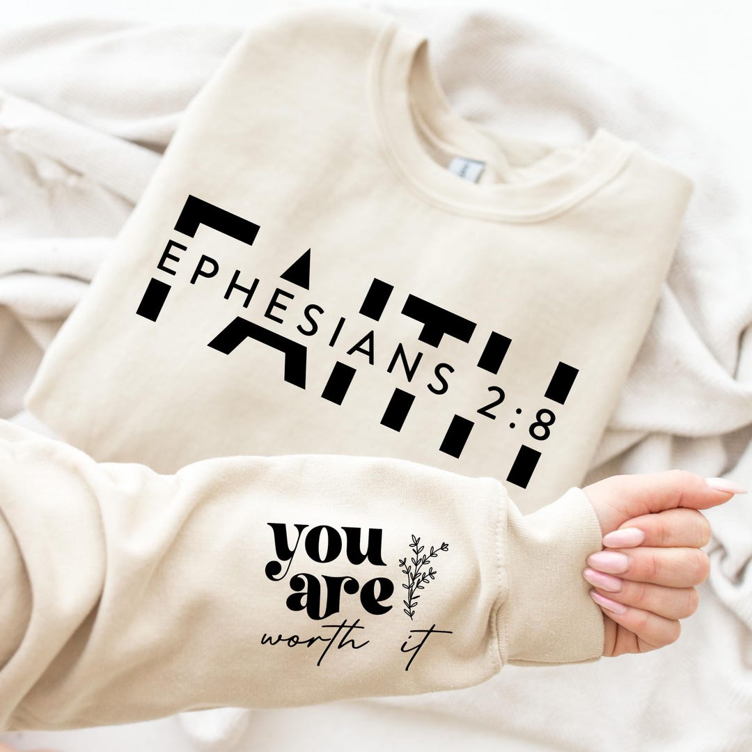 Faith Sweatshirt, Ephesians 2:8, Christian Bible Verse Sweater - Etsy