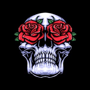 Rose Skull, Layered Cricut Design Cut Files SVG + PNG + JPG + Eps + Ai Image Files
