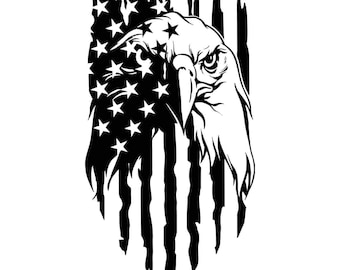 American Eagle Flag, Cut File SVG + PNG + GiF + JPeG