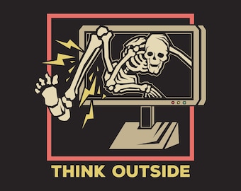 スケルトンモニターのクリップアート、Think Outside Design（SVG、PNG、EPS、AI）（デジタルダウンロード）