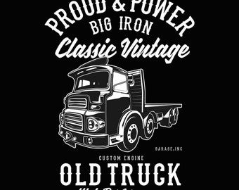 Vintage Truck SVG: Big Iron Engine Clipart (Digital Download)
