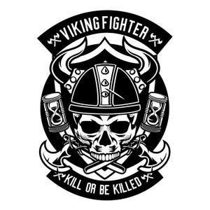 Chasseur viking, tuer ou être tué, fichier de coupe Cricut Design en couches SVG + PNG + JPG + Eps + fichiers Image clip art et IA