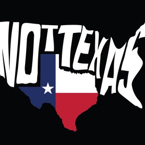 Texas or Not : Amerika Karte in den Augen eines Texaners, schwarz und weiß, geschnittene Datei SVG + PNG + JPEG + Eps + Ai + Gif Clip Art & Image File