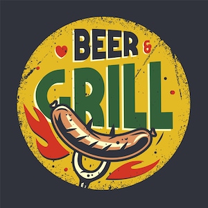Beer & Grill, Layered Cut Files SVG + PNG + Eps + Jpg Clip Art Image Files