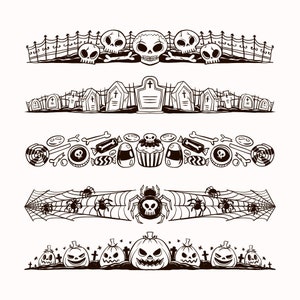 Horror Borders Bundle, 5 Different Borders Design, Cut File SVG + PNG + JPEG + Eps + Ai Digital Download, Clip Art