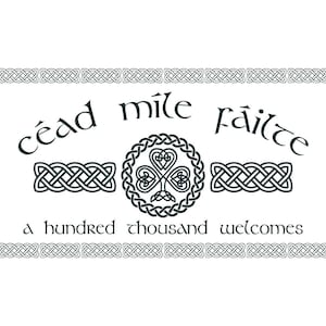 Céad milles Fáilte ! Cent mille bienvenues, fichier de coupe éditable en couches SVG + PNG + GiF + Jpg Cricut Design Space