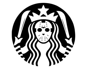 Jason Voorhees Halloween Coffee, Black and Green Versions, Cricut Design Cut File SVG + PNG + Jpeg + Eps + Ai + Pdf Clip Art & Image Files