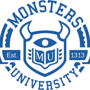 MU, Monsters University, Est. 1313, Cricut Design coupe fichiers SVG + Png + Ai + Jpg + Eps + Ai Clip Art & fichiers image