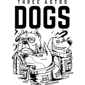 Trzy Astro Dogs, Cricut Design Cut File SVG + PNG + JPG + Eps + Ai Clip Art & Image File