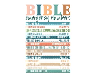 Bible Emergency Numbers, Bible Nutrition Facts, Colorful and Black Versions, Cricut Design Cut File SVG + PNG + JPG + Pdf Digital Image File