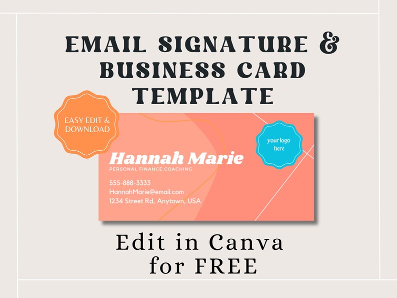 Email Signature Template Bundle Business Card Template Canva Editable ...