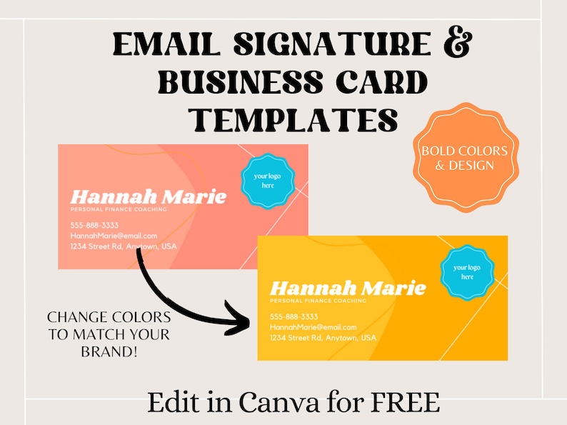 Email Signature Template Bundle | Business Card Template | Canva ...