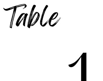 Números de mesa de boda minimalistas y elegantes