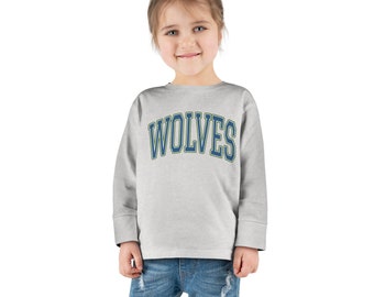 Minnesota Timberwolves Kids Childrens Toddler Long Sleeve Shirt, Minnesota Basketball Youth Crewneck Shirt, Timberwolves Tshirt Kids