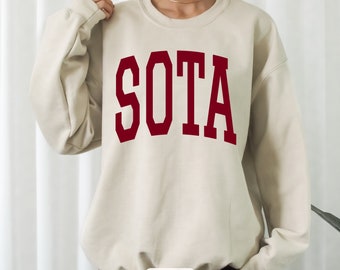 Sota Crew Neck Sweatshirt Womens, Minnesota Maroon Sweatshirt, Minnesota Apparel