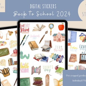 Back to School 2024 Goodnotes Stickers|Everyday Digital Stickers| School Planner Stickers |September iPad Stickers|Study iPad Stickers PNG