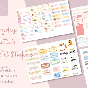 Everyday Essential Daily Life Goodnotes Digital Stickers| Everything Planner Stickers | Precropped Ipad Stickers |Digital Planner Stickers