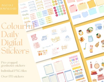Colorful Daily Goodnotes Digital Stickers for Everyday Use|Digital Planner Stickers|Aesthetic Digital Stickers|Daily Life Goodnotes Stickers
