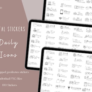 Daily Icon Goodnotes Stickers| Everyday Digital Stickers| Essential Planner Sticker|Planner Goodnotes Stickers | Daily Planner iPad Stickers