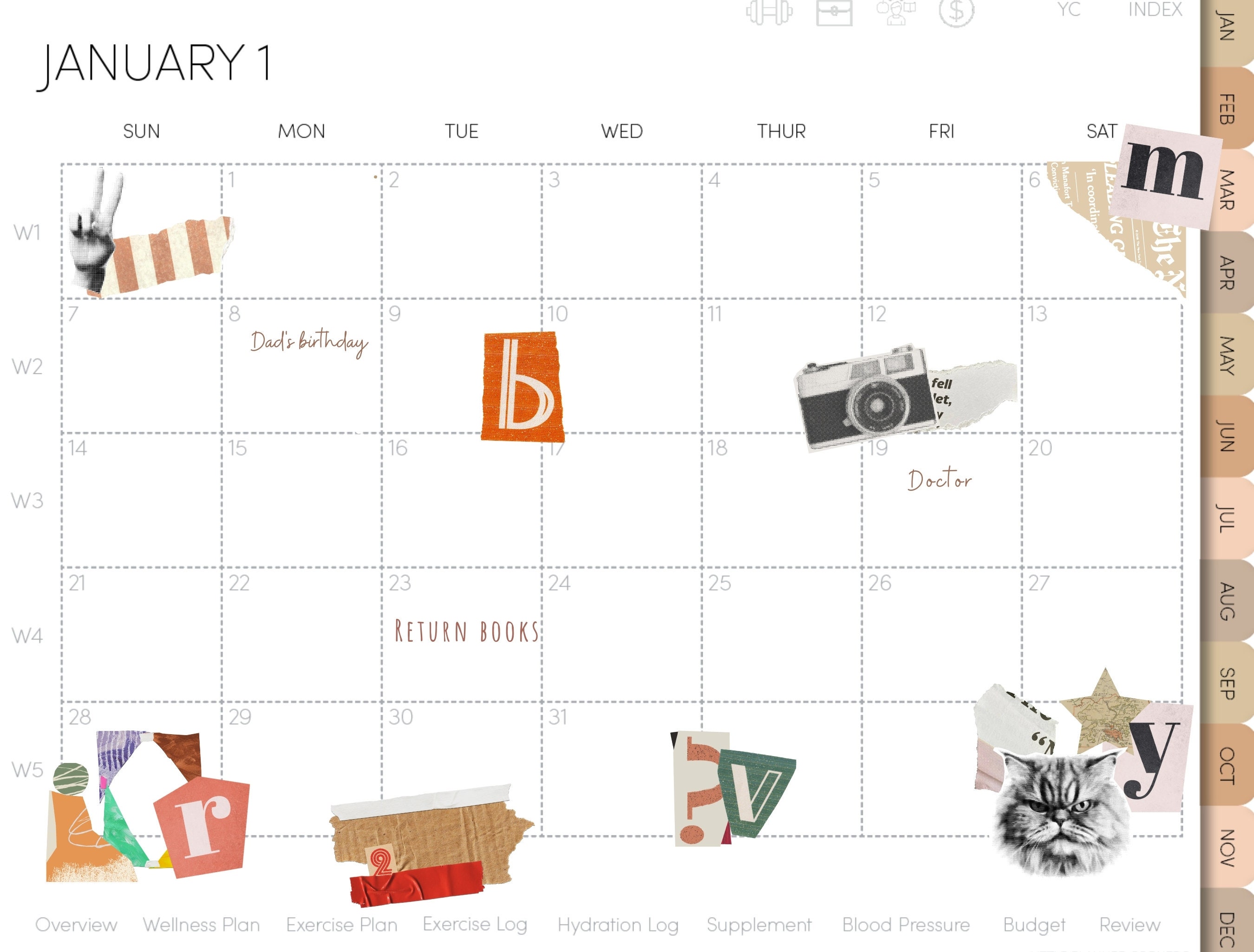 Magazine Collage Digital Stickers for Goodnotes |daily Planner Stickers ...