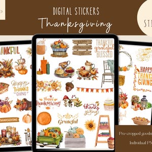 Thanksgiving Goodnotes Stickers|Autumn Everyday Digital Stickers| Fall Planner Sticker|October 2024 Goodnotes Stickers|Festive iPad Stickers