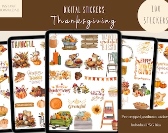 Thanksgiving Goodnotes Stickers|Autumn Everyday Digital Stickers| Fall Planner Sticker|October 2024 Goodnotes Stickers|Festive iPad Stickers